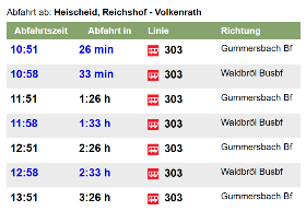 Aktuelle Busverbindungen Aktuelle Busverbindungen